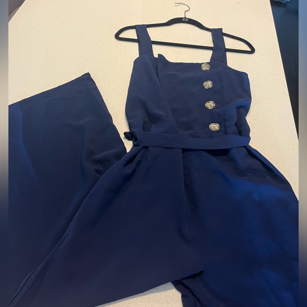 NWT! Francesca's Navy Wide-Leg Jumpsuit